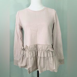 SUGAR+LIPS Pale Dusty Pink Sweatshirt with Trim
